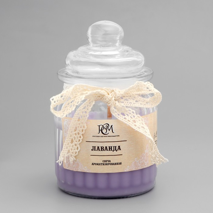 Свеча в банке ароматизированная  Свеча в банке ароматизированная "Лаванда" 180гр, время горения 45ч