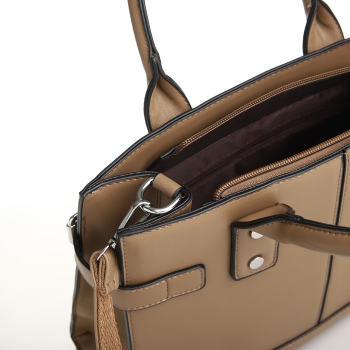 Сумка женская тоут, на молнии, цвет песочный