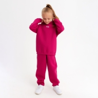 Костюм детский (худи, брюки) MINAKU: Basic Line KIDS, oversize, цвет фуксия, рост 122