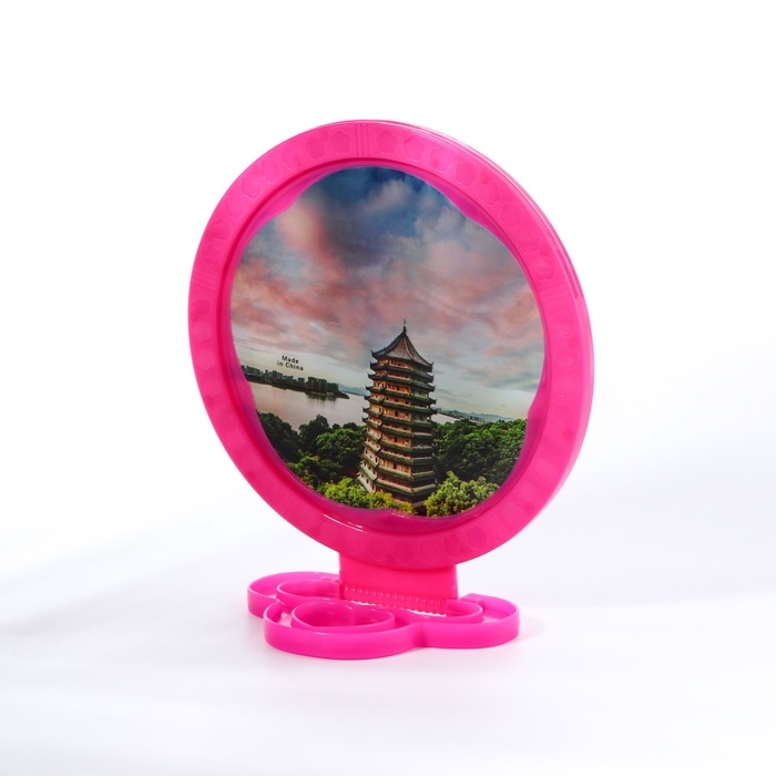Зеркало настольное, зеркальная поверхность d = 12 см, фасовка 10 шт, цвет розовый Зеркало настольное, зеркальная поверхность d = 12 см, фасовка 10 шт, цвет розовый