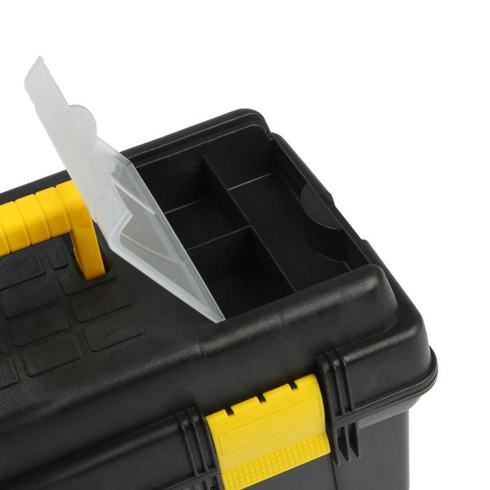 Ящик для инструмента ТУНДРА, 16 Ящик для инструмента ТУНДРА, 16", 410 х 210 х 185 мм, пластиковый, лоток, два органайзера