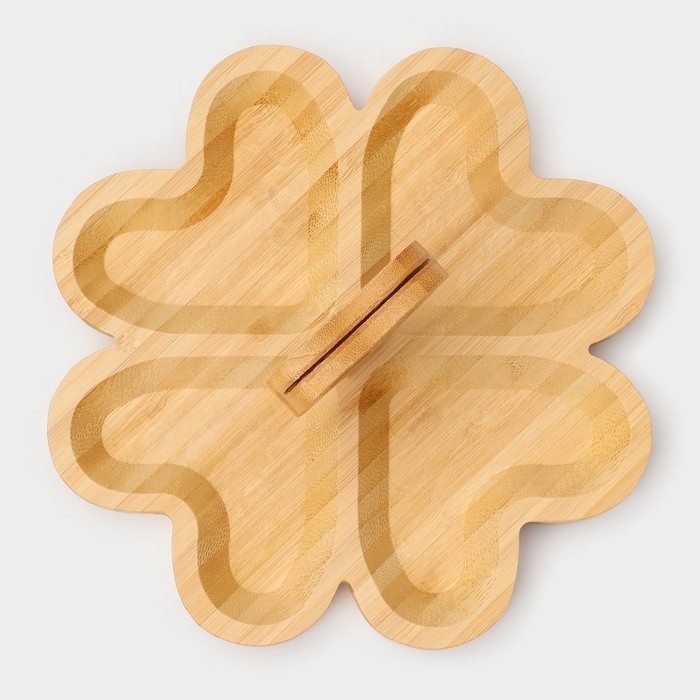 Менажница Доляна «Цветок», 19,5×19,5 см, бамбук Менажница Доляна «Цветок», 19,5×19,5 см, бамбук