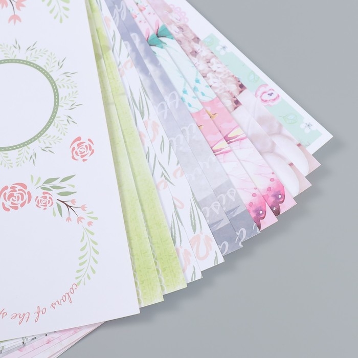 Бумага для скрапбукинга 30х30 см Бумага для скрапбукинга 30х30 см "Нежность природы", двусторонняя, 12 листов, 12 дизайнов, 1