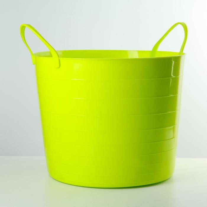 Корзина для белья мягкая, 27 л, 37,5×37,5×30 см, цвет ярко-зелёный Корзина для белья мягкая, 27 л, 37,5×37,5×30 см, цвет ярко-зелёный