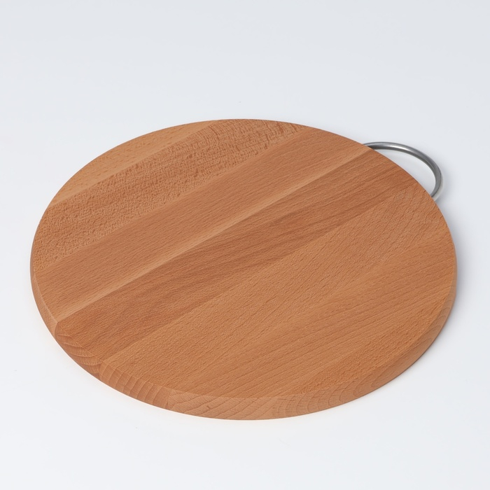 Доскa рaзделочнaя Adelica, с метaллической ручкой, d=25 см, толщина 1,7 см, бук Доскa рaзделочнaя Adelica, с метaллической ручкой, d=25 см, толщина 1,7 см, бук