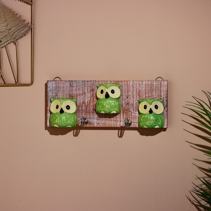 Вешалка Вешалка "Совушки" дерево (2 крючка) 30 см