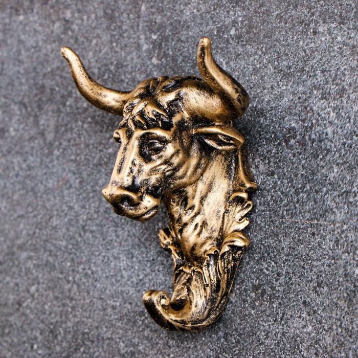 Крючок фигурный Крючок фигурный "Бык" бронза 7х10х12см