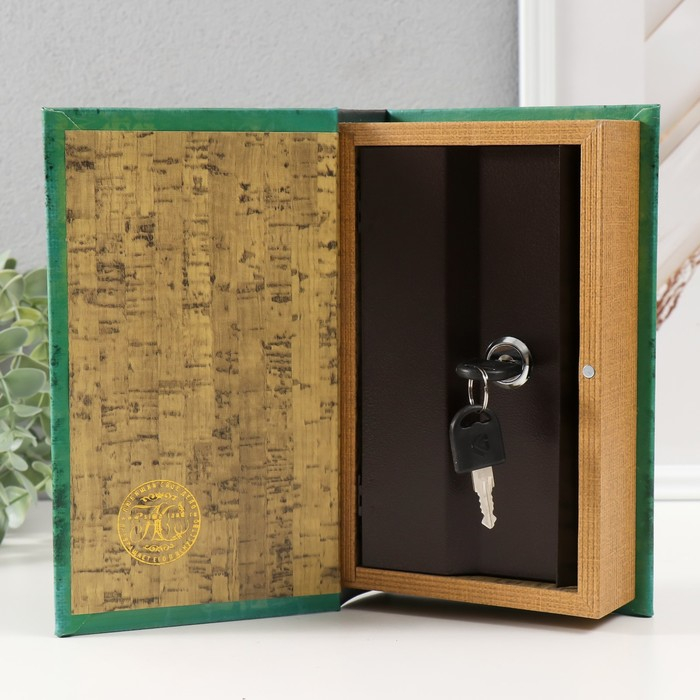 Сейф дерево книга кожа Сейф дерево книга кожа "Мои наполеоновские планы с элементами" 21х13х5 см
