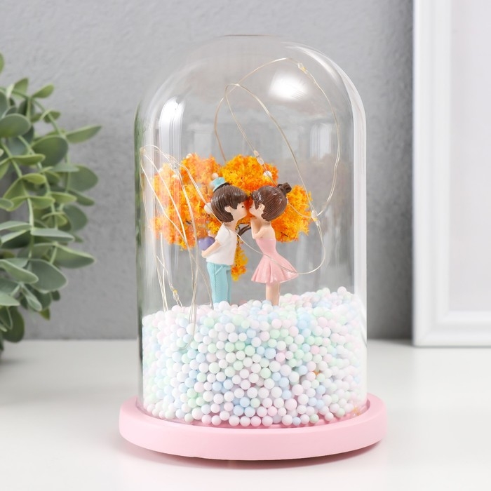 Сувенир пластик свет "Парочка у желтого дерева" МИКС 11х11х16 см