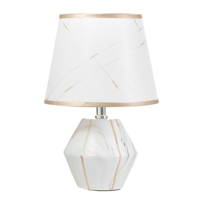 Настольная лампа Настольная лампа "Амандин" E14 40Вт белый-золото 23х23х35 см RISALUX