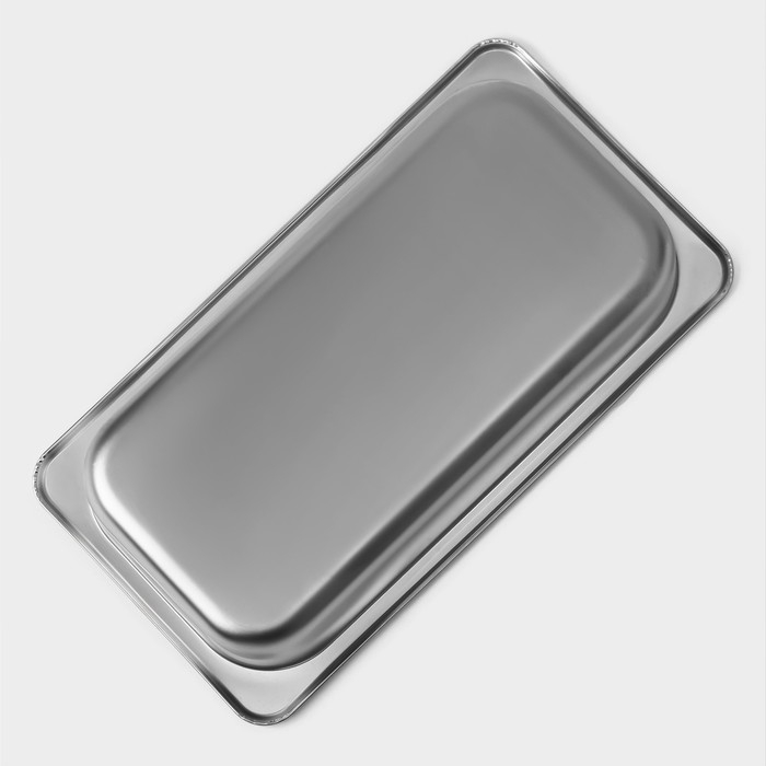 Гастроемкость 1/3 из нержавеющей стали, 65 мм, 32,5×17,6×6,5 см, толщина 0,8 мм Гастроемкость 1/3 из нержавеющей стали, 65 мм, 32,5×17,6×6,5 см, толщина 0,8 мм