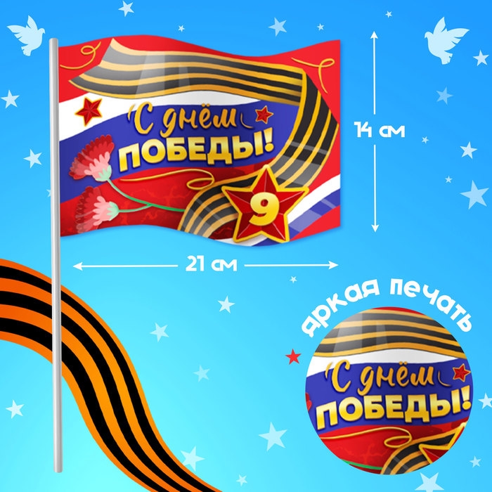 Карнавальный набор «С днём победы!», рост 104-152 см, дождевик, флажок Карнавальный набор «С днём победы!», рост 104-152 см, дождевик, флажок