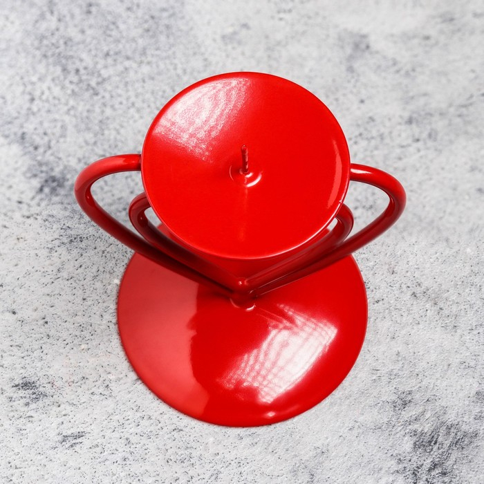 Подсвечник Подсвечник "Гламур" металл на 1 свечу, 9х10,2 см, красный