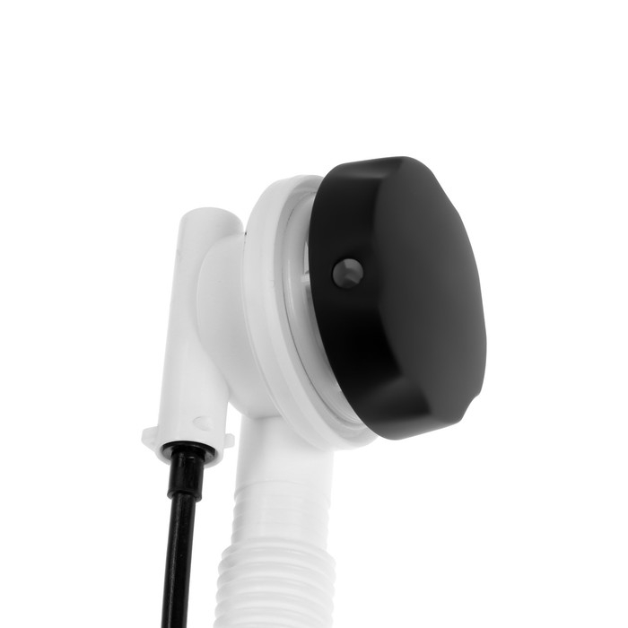 Сифон для ванны  Сифон для ванны "АНИ Пласт" EM321BL, 520 мм, регулируемый, полуавтомат, ручка металл, черный