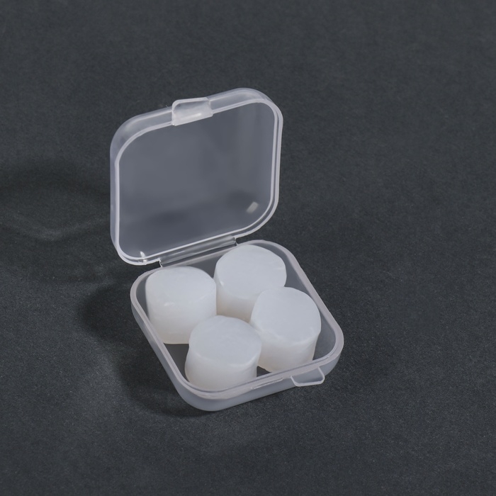 Беруши, набор - 2 пары, в пластиковом футляре, цвет белый Беруши, набор - 2 пары, в пластиковом футляре, цвет белый