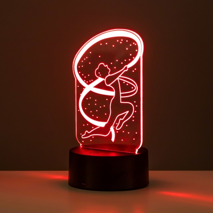 Светильник сенсорный  Светильник сенсорный "Гимнастка" LED 7 цветов USB/от батареек черный