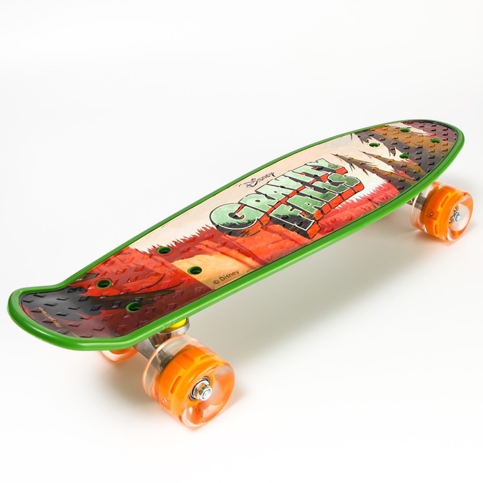 Пенниборд Gravity Falls 56 х 16 см, колёса световые PU 60х45 мм, ABEC 7, цвет зелёный Пенниборд Gravity Falls 56 х 16 см, колёса световые PU 60х45 мм, ABEC 7, цвет зелёный