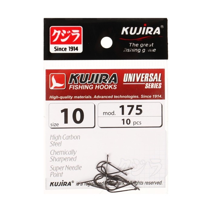 Крючки Kujira Universal 175, цвет BN, № 10, 10 шт. Крючки Kujira Universal 175, цвет BN, № 10, 10 шт.