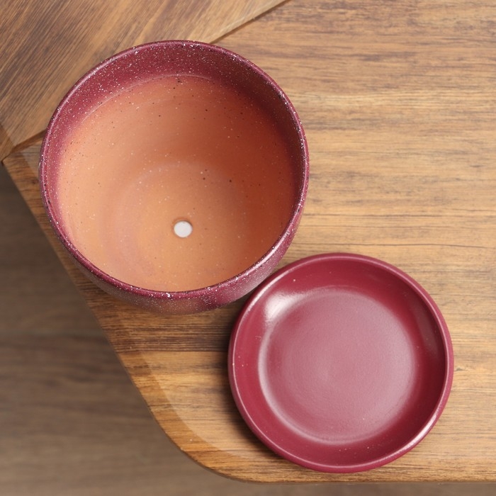 Горшок цветочный Горшок цветочный "Рябь" бордо, 1,4 л