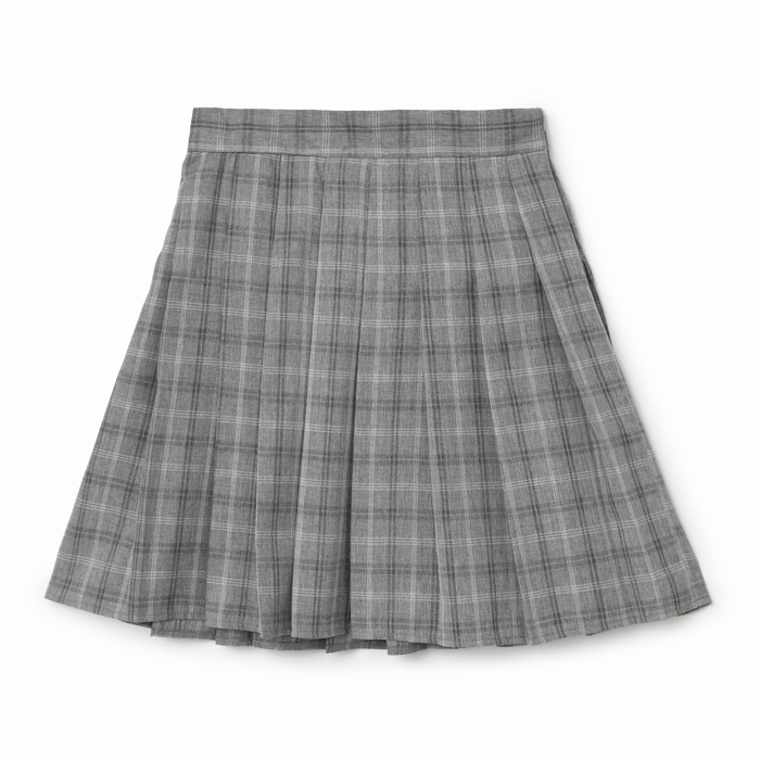 Юбка женская в складку MINAKU: Casual Collection цвет клетка серая , р-р 44 Юбка женская в складку MINAKU: Casual Collection цвет клетка серая , р-р 44
