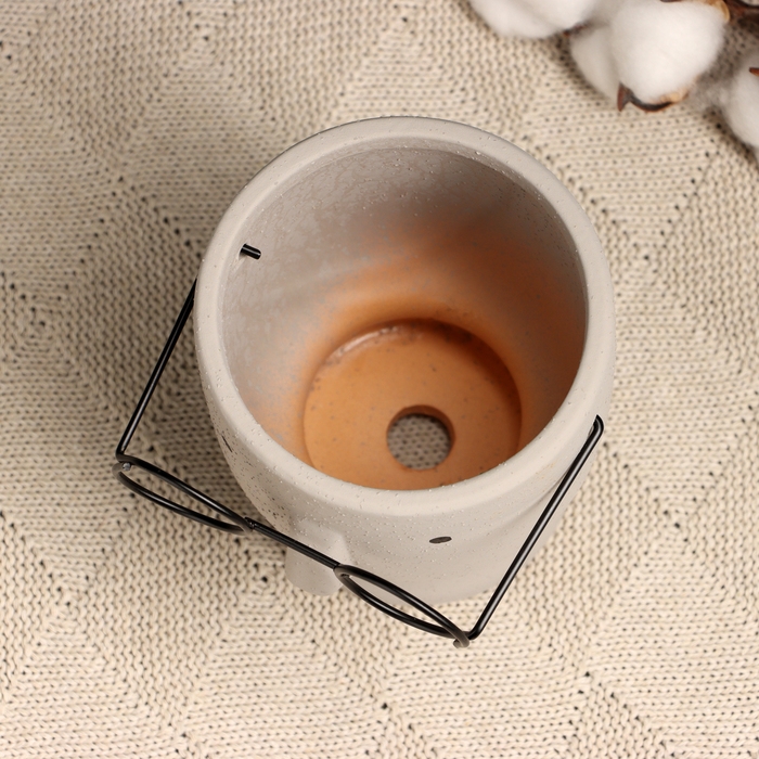 Кашпо  Кашпо "Горшок который выжил" 12х10х10см, серое