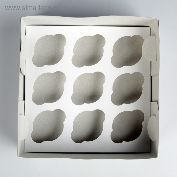 Упаковка на 9 капкейков, 25 х 25 х 10 см Упаковка на 9 капкейков, 25 х 25 х 10 см