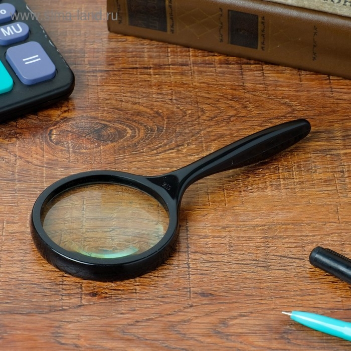 Лупа классическая, эргономичная ручка 4х, d=6,5см, Лупа классическая, эргономичная ручка 4х, d=6,5см,