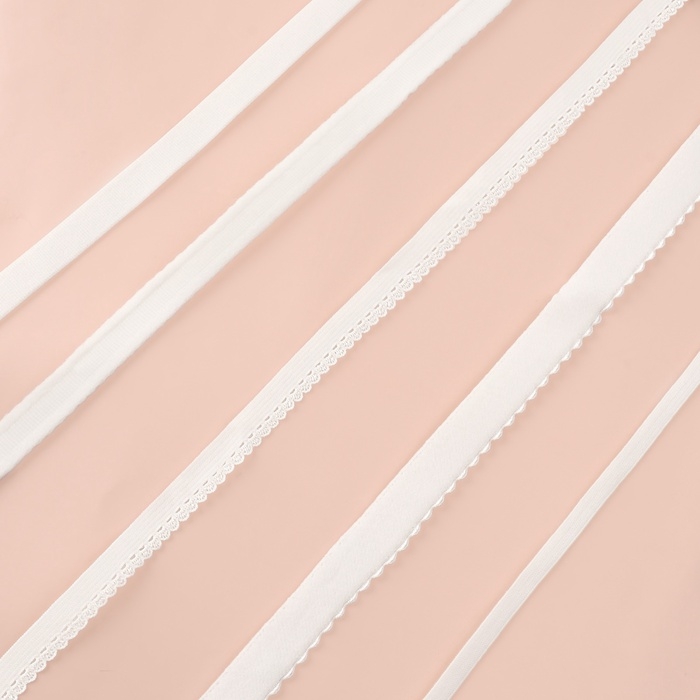 Набор резинок для пошива нижнего белья, 5 видов, цвет белый Набор резинок для пошива нижнего белья, 5 видов, цвет белый