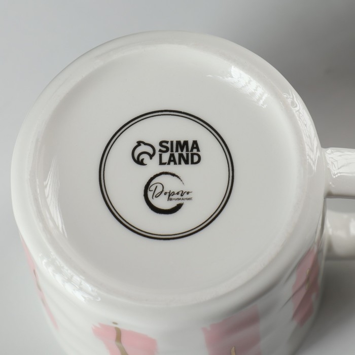 Кружка керамическая «Нежость», 350 мл, цвет белый Кружка керамическая «Нежость», 350 мл, цвет белый