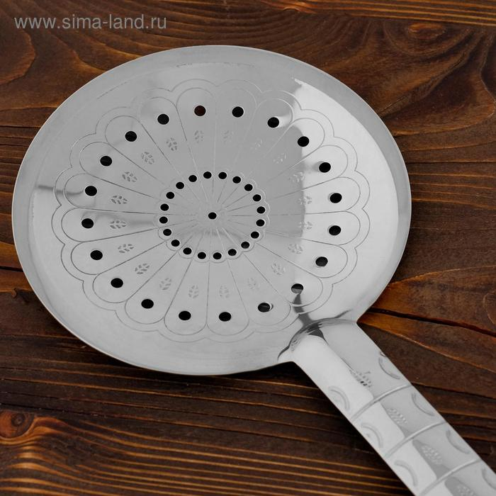 Шумовка для казана узбекская 65см, диаметр 16см, с деревянной ручкой Шумовка для казана узбекская 65см, диаметр 16см, с деревянной ручкой