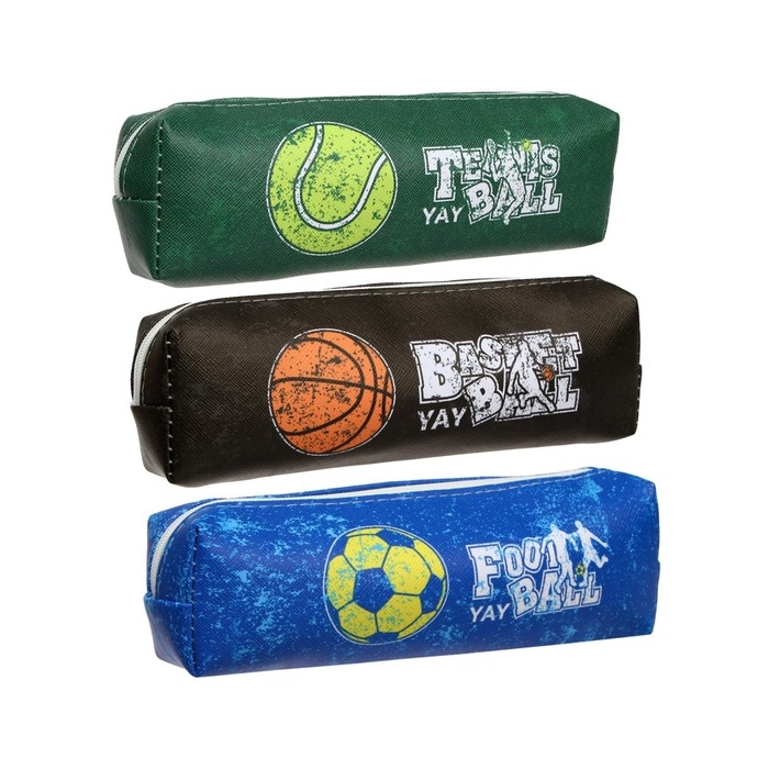 Пенал школьный на молнии Пенал школьный на молнии "Спорт", МИКС