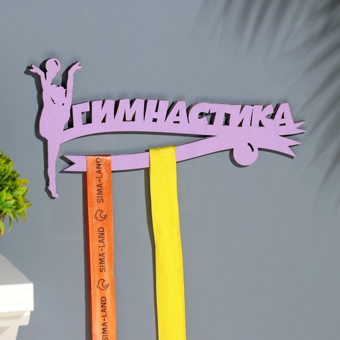 Медальница  Медальница "Гимнастика" сиреневый цвет, 28х12 см