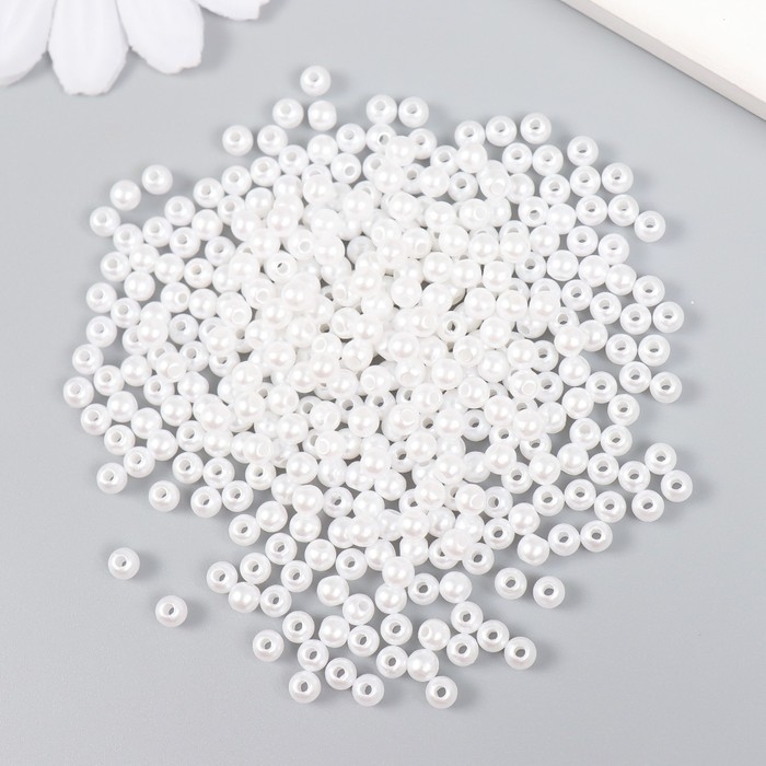 Бусины для творчества Бусины для творчества "Жемчуг" набор белый d=0,4 см 20 гр