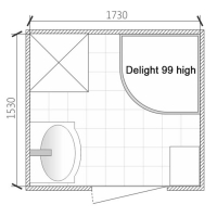 Душевая кабина DOMANI-Spa Delight 99, поддон 45см, черные стенки, тонированное стекло, 90х90