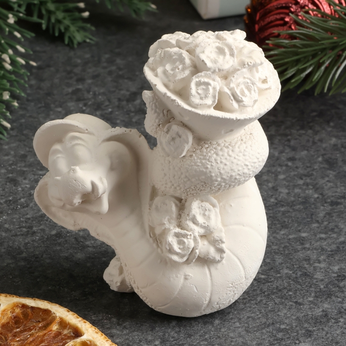 Новый год. Символ 2025. Фигура для раскраски  Новый год. Символ 2025. Фигура для раскраски "Змея с цветами", 7х7х5см