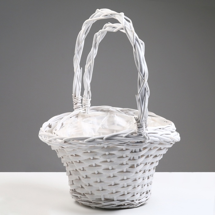 Набор корзин, 37x30х17/20/44 см, 32x28х17/20/40 см, 2 шт, белые, ива