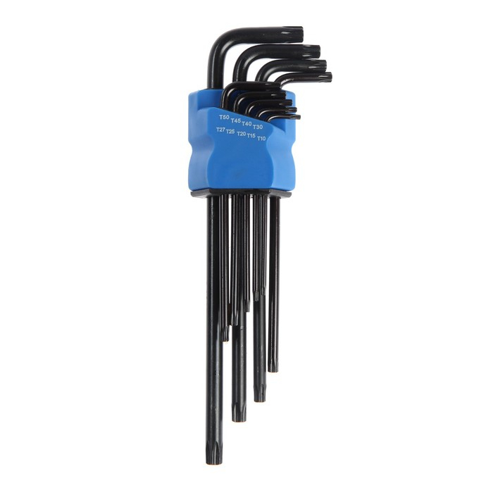 Набор ключей ТУНДРА black, TORX Tamper, экстрадлинные, CrV, TT10 - TT50, 9 шт. Набор ключей ТУНДРА black, TORX Tamper, экстрадлинные, CrV, TT10 - TT50, 9 шт.