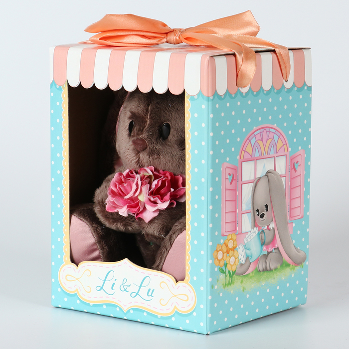 Мягкая игрушка «Li с розовыми цветами», заяц, 25 см Мягкая игрушка «Li с розовыми цветами», заяц, 25 см