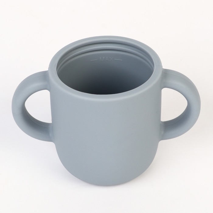 Поильник с трубочкой детский силиконовый «Try again», 200 мл., с ручками, цвет серый Поильник с трубочкой детский силиконовый «Try again», 200 мл., с ручками, цвет серый