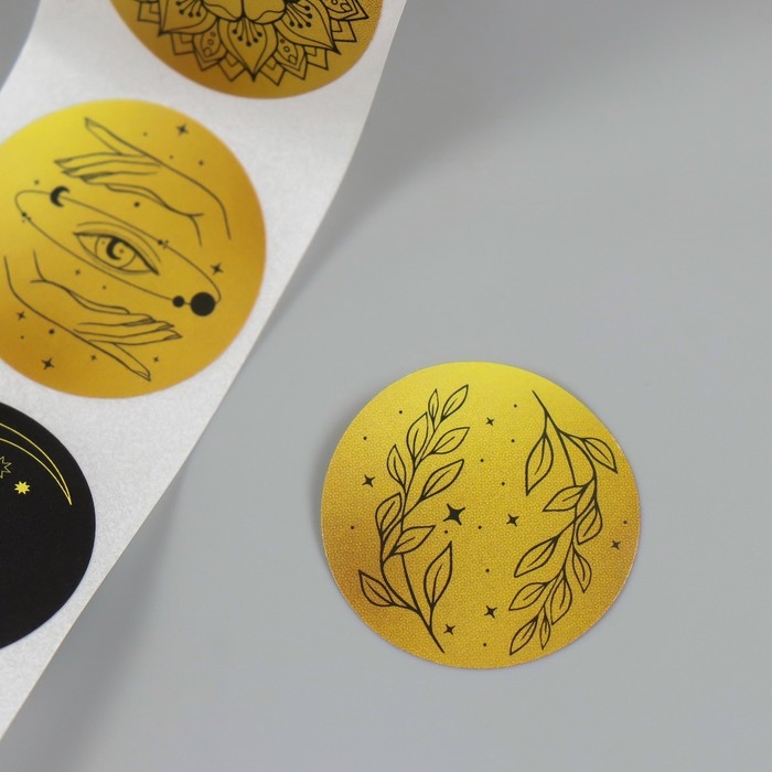 Наклейка бумага Наклейка бумага "Солнце и луна" d=2,5 см 252 шт в рулоне