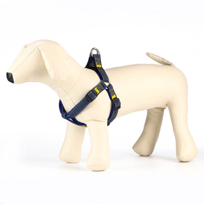 Шлейка Шлейка "Джинс", синий подклад, ширина 2 см, ОШ 45-70 см, ОГ 45-70 см