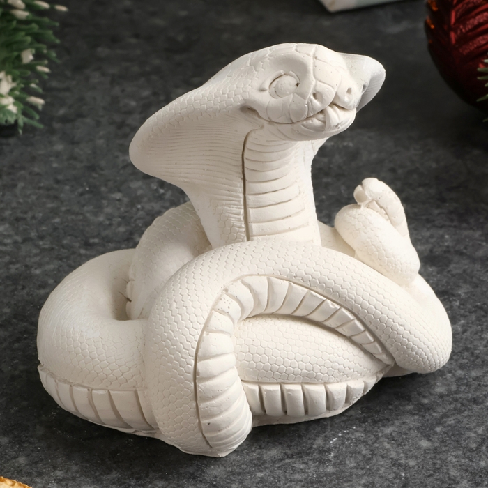 Новый год. Символ 2025. Фигура для раскраски  Новый год. Символ 2025. Фигура для раскраски "Змея Кобра", 6х7х5см