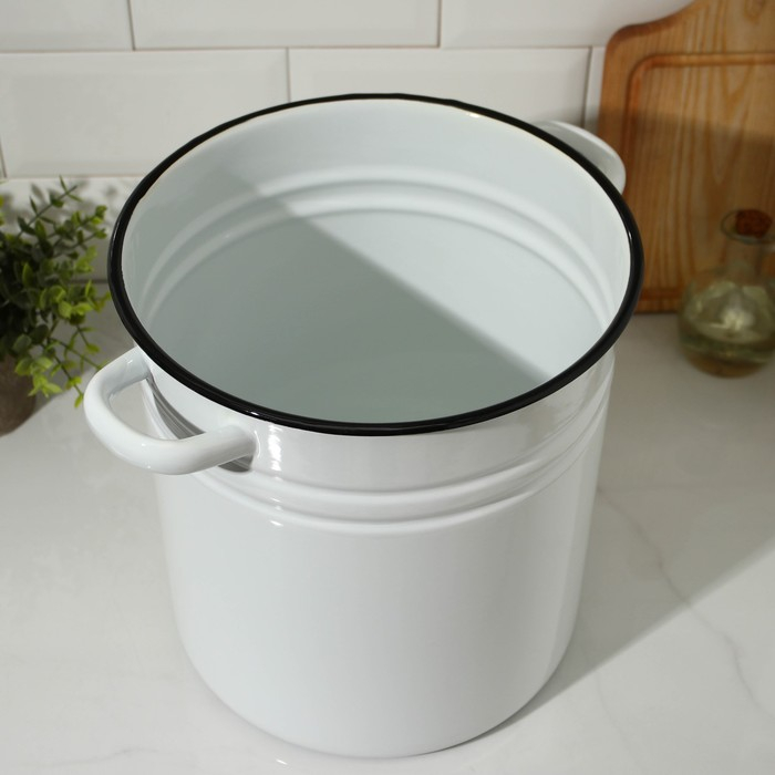 Кастрюля цилиндрическая, 12 л, индукция, цвет белый Кастрюля цилиндрическая, 12 л, индукция, цвет белый