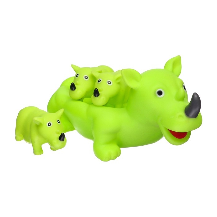 Набор резиновых игрушек для ванны &laquo;Мыльница: Носорог&raquo;, 3 шт, Крошка Я