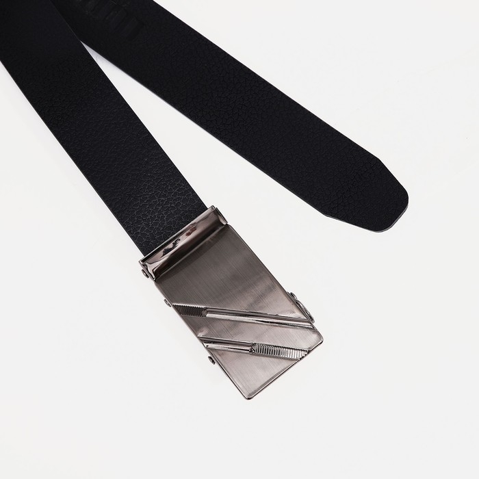 Ремень мужской, ширина 3,5 см, пряжка автомат, цвет чёрный Ремень мужской, ширина 3,5 см, пряжка автомат, цвет чёрный