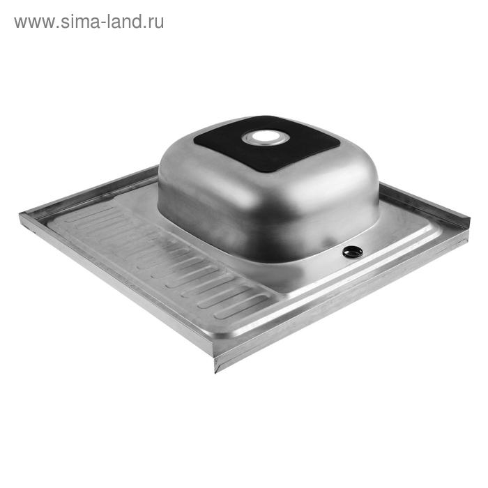 Мойка кухонная MIXLINE 527969, накладная, толщина 0.4 мм, 60х60х16 см, правая, выпуск 1 1/2 Мойка кухонная MIXLINE 527969, накладная, толщина 0.4 мм, 60х60х16 см, правая, выпуск 1 1/2"