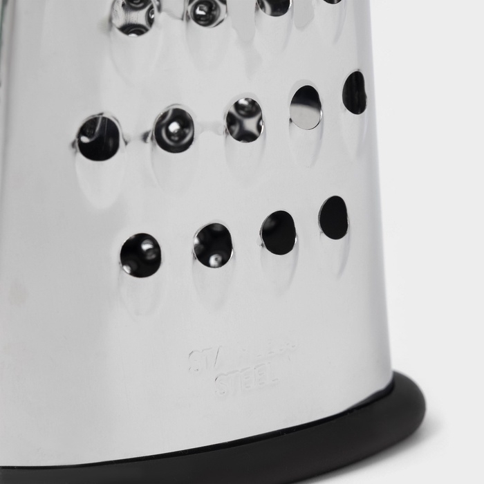 Тёрка овальная Доляна «Профи», 15,5×8×4 см, прорезиненная, цвет ручки тёмно-серый Тёрка овальная Доляна «Профи», 15,5×8×4 см, прорезиненная, цвет ручки тёмно-серый