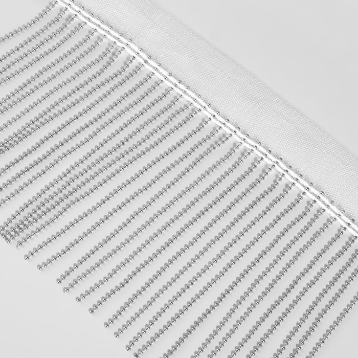 Тесьма металлизированная «Бахрома», 10 см, 4,5 ± 0,5 м, цвет белый Тесьма металлизированная «Бахрома», 10 см, 4,5 ± 0,5 м, цвет белый