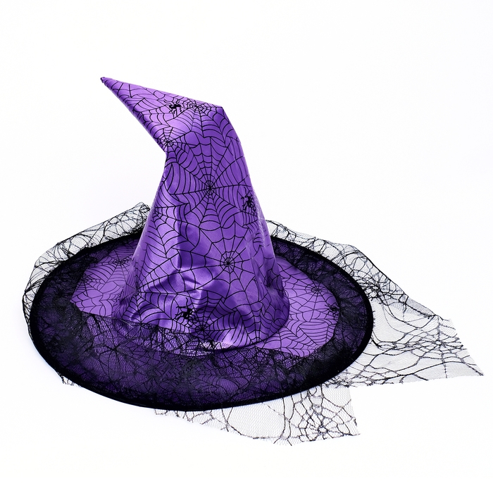 Карнавальный набор «Прекрасная ведьмочка», шляпа, накидка, парик, цвет фиолетовый Карнавальный набор «Прекрасная ведьмочка», шляпа, накидка, парик, цвет фиолетовый