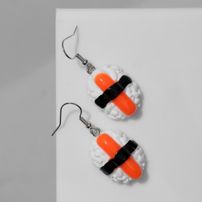 Серьги пластик «Суши», цветные Серьги пластик «Суши», цветные